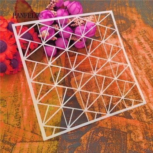 13*13cm Hote Sale Geometric puzzl scrapbook stencils spray plastic mold shield DIY cake hollow Embellishment printing lace ruler