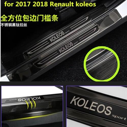 304 stainless steel Internal + external Scuff Plate/Door Sill for 2017 2018 Renault koleos Car styling