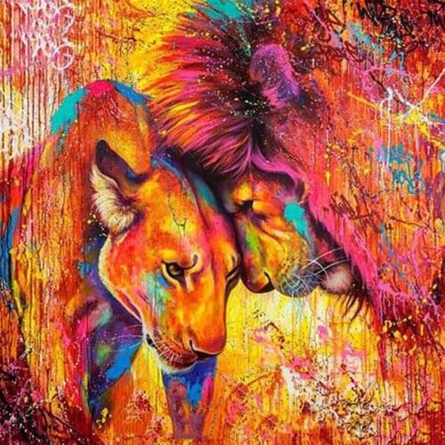 5D Diy Diamond Painting Love Lion Picture Of Rhinestones Full Square/Round Diamond Embroidery Mosaic Cross Stitch Home Decortion