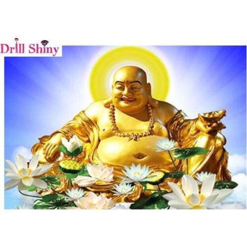 5d diy diamond embroidery laughing Buddha diamond painting Cross Stitch full drill Rhinestone mosaic home decoration