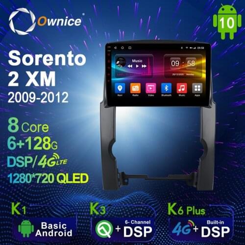 1280*720 Android 10.0 K3 K6 Plus Car Multimedia Auto Radio for Kia Sorento 2 XM 2009-2012 4G LTE Audio GPS Player 8 Core