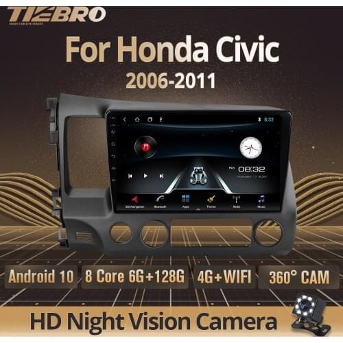 TIEBRO 2G+32G 2DIN Android 9.0 Car Radio Multimedia Video Player For Honda Civic 8 2005-2011 Navigation GPS No Din Dvd Player