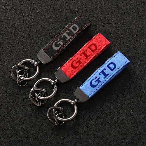 For Golf GTD 7 MK7 MK2 MK3 MK4 MK6 MK5 GTI GTD Car 4s High Quality Suede leather Car keychain custom gift key Horseshoe Buckle