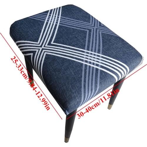 Square Stool Chair Cover Flower Printed Seat Protector Removable Dustproof Elastic Stool Covers For Bedroom Kitchen Square Stool
