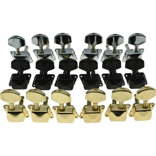 Dopro 3L3R Semi Closed Guitar Tuning Keys Pegs Guitar Tuners Machine Heads for Acoustic/Electric Guitars Chrome/Black/Gold