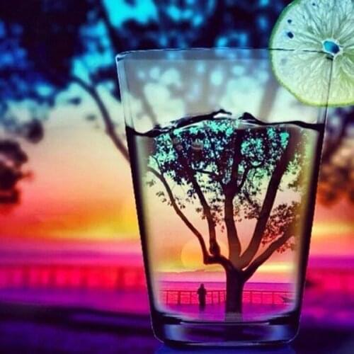 JMINE Div 5D Bottle Water Cup Tree Full Diamond Painting cross stitch kits art High Quality Scenic 3D paint by diamonds