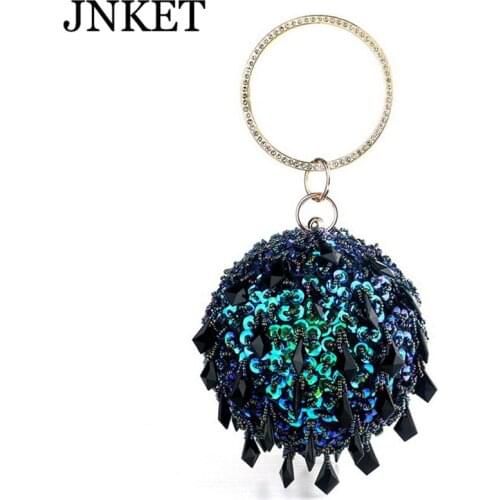 JNKET New Women Evening Bags Round Bag Party Clutch Bags Clutches Handbag Banquet Bag Chain Shoulder Bag Crossbody Bag