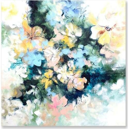 100% Hand-painted New Design Flowers Oil Painting Picture Wall Decor Canvas Art No Frame Paintings Artwork 1 Panel Set Art