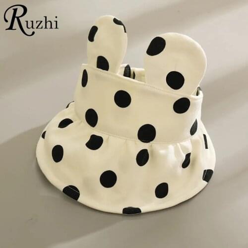 Kawaii Baby Hat With Ears 2021 Sun Visor Hat UV Protection Korean Style Visor Cap For Kids Hats Caps Beach Adjustable Sun Hats