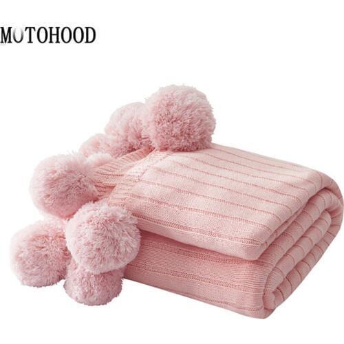 MOTOHOOD Baby Blanket Knitted 100% cotton Blankets Soft Stroller Wrap Infant Ball Swaddle Kids Bedding Stuff For Monthly Toddler