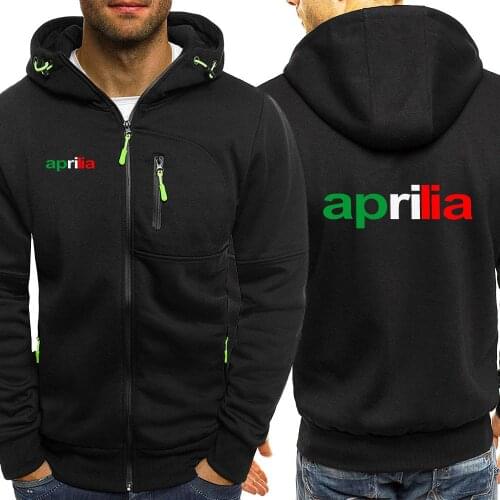 Motorcycle Aprilia Spring and Autumn 2021 Men Casual Long Sleeve classic Hoodie Sweatshirts Zipper Sweatshirts Streetwear Coat