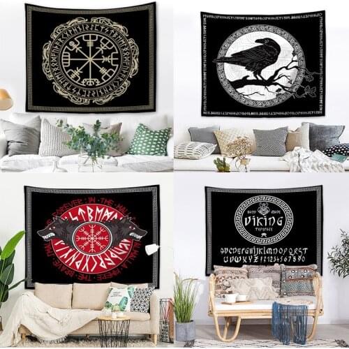 North Sea Pirates Mysterious Runes Witchcraft Wall Hanging Tapestry Art Wall Hanging Tapestries For Living Room Décor