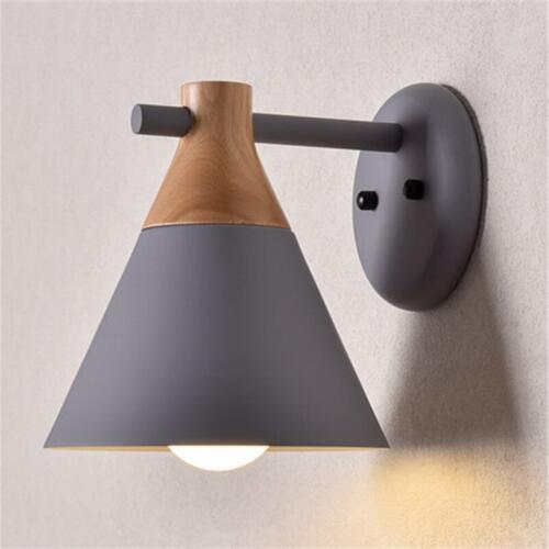 Nordic Design Loft Style Wood Iron Wall Sconce Modern LED Wall Light Fixtures Home Bedroom Bedside Wall Lamp Indoor Lighting