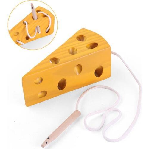 New Baby Kindergarten Mouse Thread Cheese Plaything Early Learning Education Toys Montessori Teaching Math Toy for baby