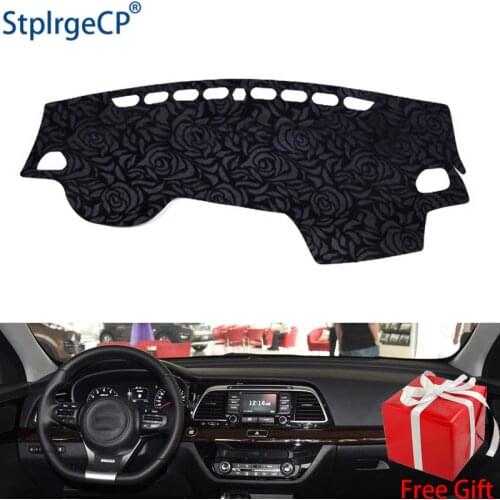 Latest Rose Pattern Non-slip Car Dashboard Cover Dash Mat Pad DashMat ANti-UV Car Sticker for Kia K4 2014 2015-2017 Car Styling