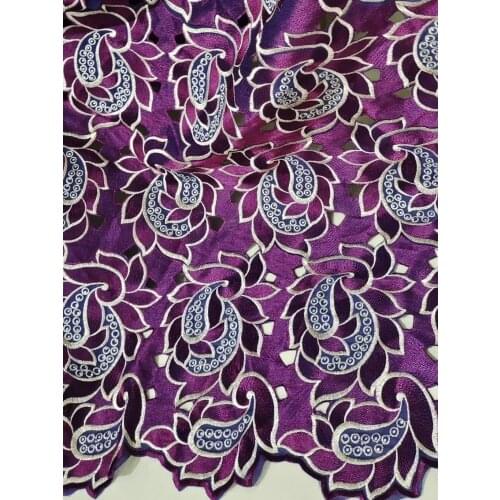 New design Big heavy African wedding lace fabric with stones 5 Yards 100% high quality embroidered swiss voile Lace-S89901