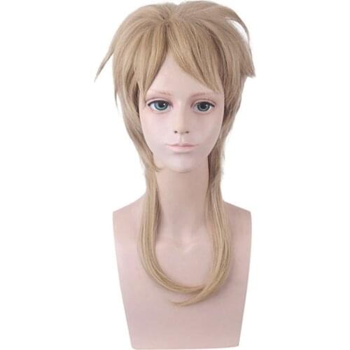 45cm Anime JOJOs Bizarre Adventure Dio Brando Cosplay Wigs Playing Linen Hair Halloween 1:1 Wigs