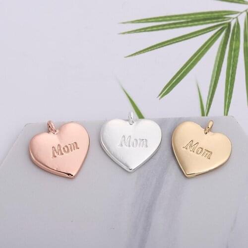 Pendant Heart Shaped Carving DIY Necklace Bracelet Manufacturing Charm Alloy Jewelry Accessories