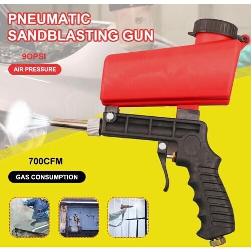 90psi Portable Gravity Sandblasting Gun Pneumatic tool Small Sand Blasting spray gun Sandblaster for Blasting Paint Stain Rust