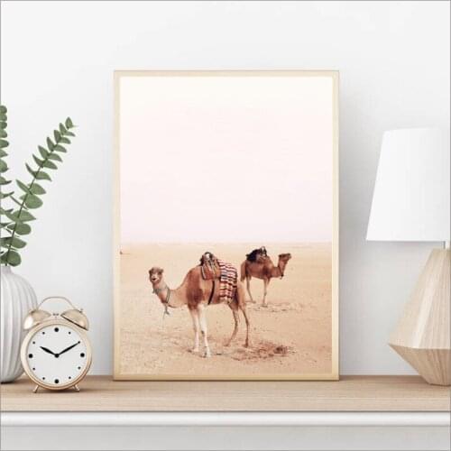 Desert Camel Art Canvas Painting Print Poster Picture Home Wall Art Decoration Painting Modern Minimalist Unfraamed