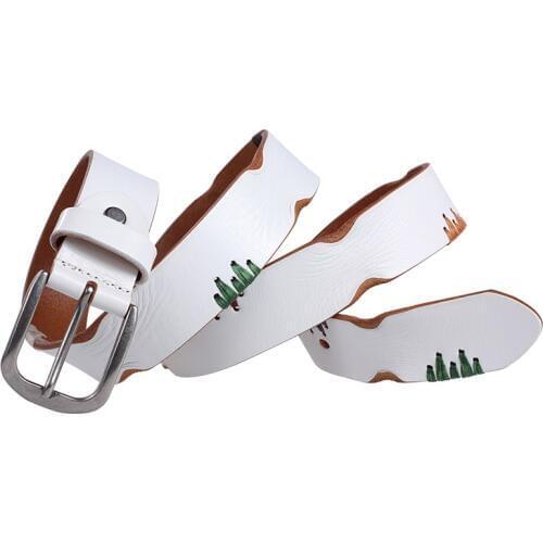 2017 White Belts For Women Mens Luxury Designer Strap 100% Full Grain Cowhide High Quality Genuine Leather Belt For Cowboy 10PCS