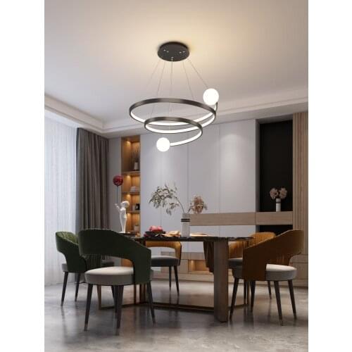 Nordic luxury dining room chandelier simple modern living room hanging lights creative personality glass Torus bar hanging lamp
