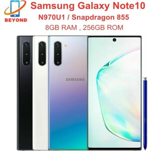 Samsung Galaxy Note10 N970U1 Note 10 N970U 256GB ROM 8GB RAM Cell Phone Octa Core 6.3" NFC Snapdragon 855 Original Mobile Phone