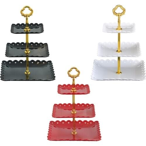 Detachable Cake Stand Wedding Birthday Party 3 Tier Pastry Cupcake Fruit Plate