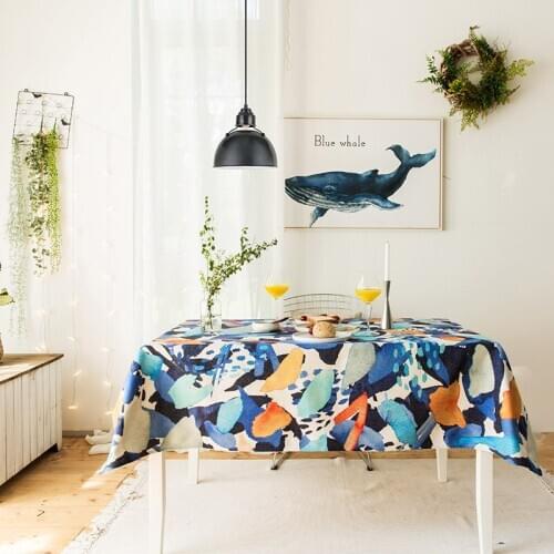 Cotton and linen tablecloth dining table covers thick dressing tea table desk cloth home kitchen banquet party home decoration