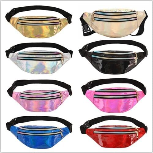 2020 New Mens and Womens Laser Waist Bag Multifunctional Chest Bag Shoulder Crossbody Outdoor Sports Waist Bags PU Fanny Pack