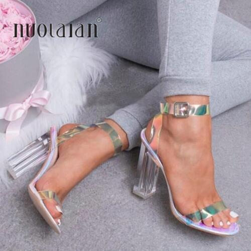 10.5CM PVC High Heel Pump Shoe Woman Platform Pumps Lady Party Jelly Shoes Womens Open Toe High Heels Lady Summer Sandals Shoes