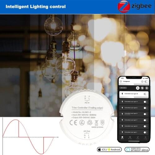 AC 220V Smart ZigBee 3.0 200W Triac Light Controller Dimmer Smart Home Modified Switch For Hu*e Echo TUYA Plus Smartthings Hub