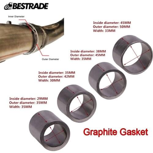 Motorcycle universal Exhaust Link Pipe Muffler Interface Graphite Gasket Ring Interface Reinforced Gasket Gap Silp Gasket