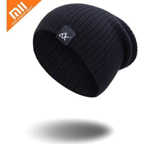Xiaomi Knitted Beanie Womens Hat Winter Men Skullies Beanies Warm Casual Slouchy Hat Crochet Beanie Hat Female Baggy Cap