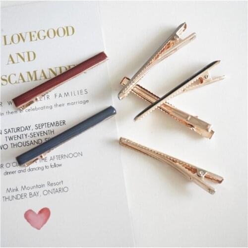 Simple color word clip hairpin hairpin manual dripping oil pressure hair side clip jewelry