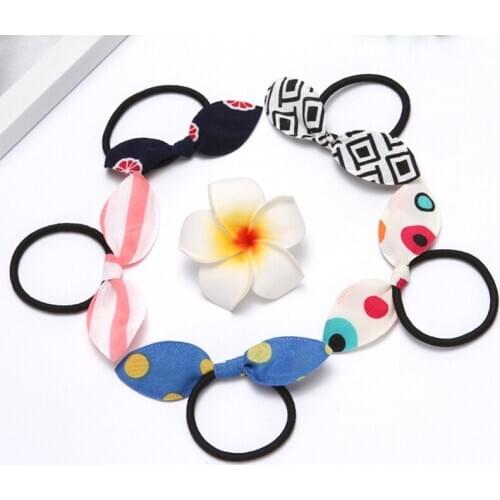 Hot 1pc randon Hair Band Simple Style Jewelry Womens Fashion Cloth Hair ring Rabbit ear Headdress Hair Ropes