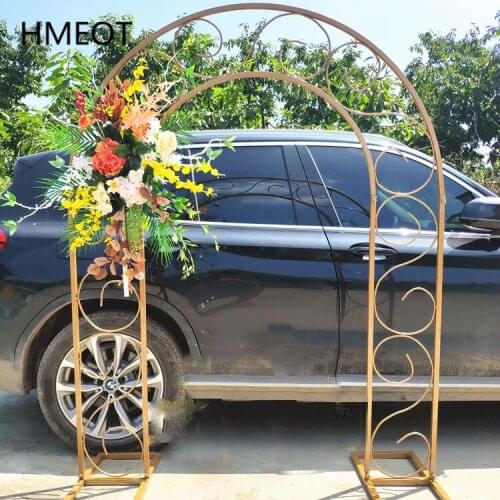 European Style Gold Shelf Wrought Iron Wedding Arch Props Frame Flower Grid Screen Outdoor Party Wedding Scene Layout Arch Stand