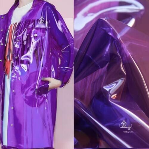 0.3mm TPU Fabric Purple PVC Jelly Plastic Film Waterproof DIY Windbreaker Raincoat Crystal Bags Clothes Decor Designer Fabric