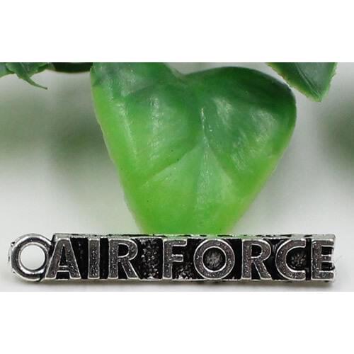 100pcs/lot Metal Zinc Alloy Silver Tone AIR FORCE Pendant For Necklace DIY Jewelry Making Accessories 30x4.5mm (K03377)