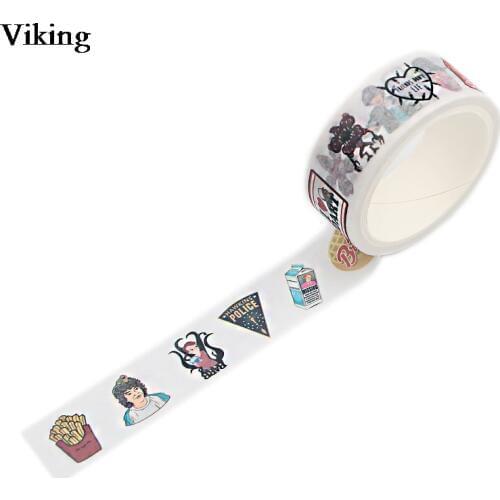20pcs/set 15mmX5m Stranger Things Washi Tape Cool Adhesive Tape Diy Masking Tape Print Tapes Stickers School Office Supply G0492