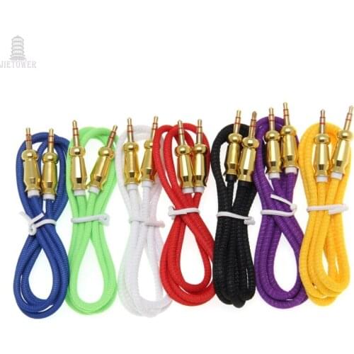 500pcs Audio Jack 3.5 mm Male/Male Cloth Round gourd Audio Aux Cable For iPhone Car Headphones Speaker Wire Line Cord wholesale