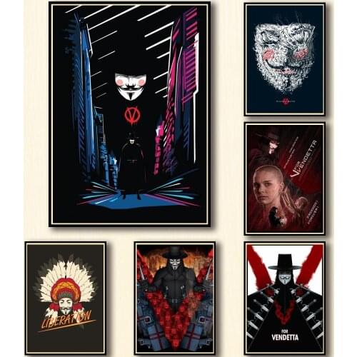 29 Designs V for Vendetta Whitepaper Poster Artwork Homedecal Fancy Wall Sticker for Coffee House Bar