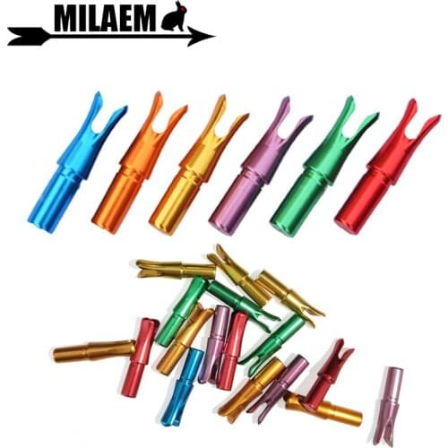 6/12pcs Archery Pin Nock Aluminum Alloy Insert Arrow Nock Fit ID 6.2mm Arrow Shaft Compound Recurve Hunting Shooting Accessories
