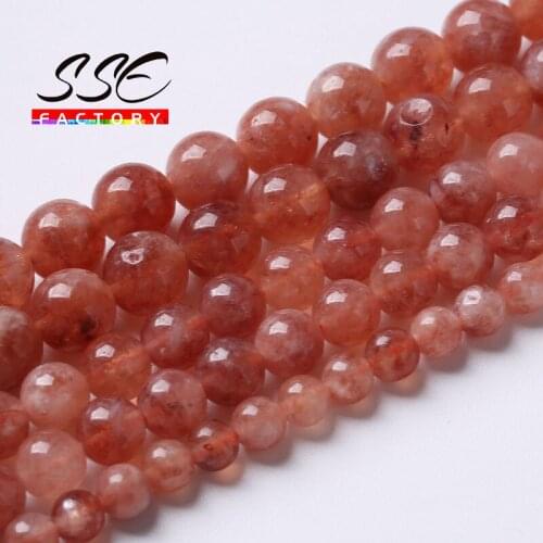 Sunstone Jades Beads Orange Angelite Round Loose Stone Beads For Jewelry Making DIY Bracelets Necklace Accessories 6 8 10mm 15"