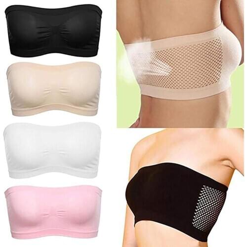 Solid Color Women Breathable Strapless Hollow Back Bra Sport Tube Top Underwear Strapless Hollow Back Bra Sport Tube Top Underwe