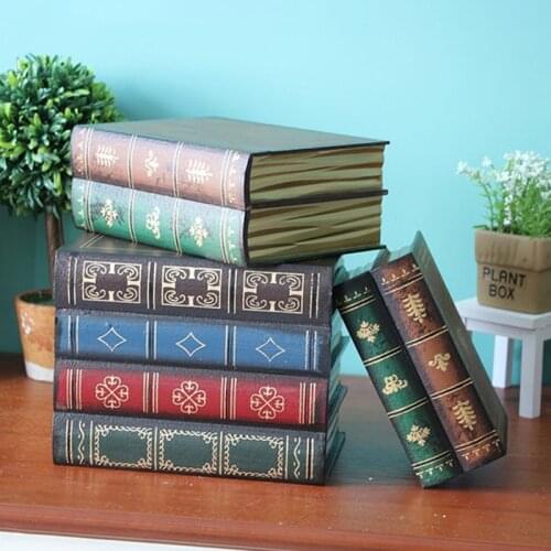 European Retro Fake Book Shape Storage Box Ornaments Office Decoration Secret Item Organizer Household Items Collection