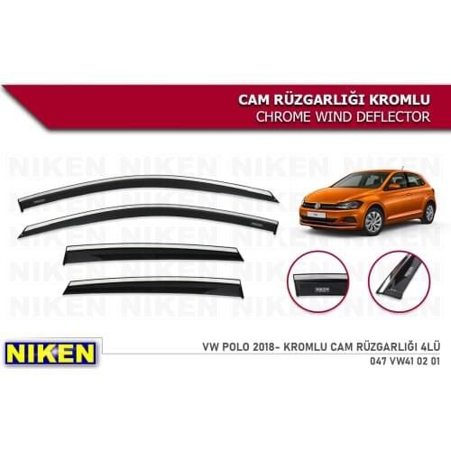 For VOLKSWAGEN POLO Chrome Rain Wind Deflector 2011-2019 Sunshade Curtains Car Windshield Auto Accessory Universal Body kit