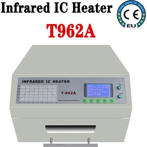Infrared IC Heater 110V/220V T962A Desktop Reflow Solder BGA SMD SMT Rework Station with smoke channel Welding area 300x320mm