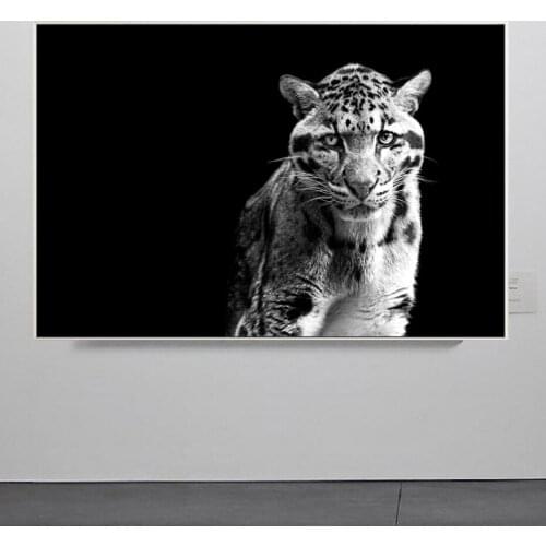 Black White Runing Leopard Canvas Paintings Posters And Prints Africa Wild Animals Wall Pictures Living Room Home Decor