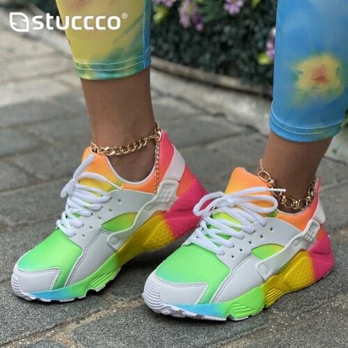 Shoes for Women Sneakers 2021 Summer Female Shoes Platforms Vulcanize Shoes Multicolor Mixed Colors Height Increase Sports Shoes